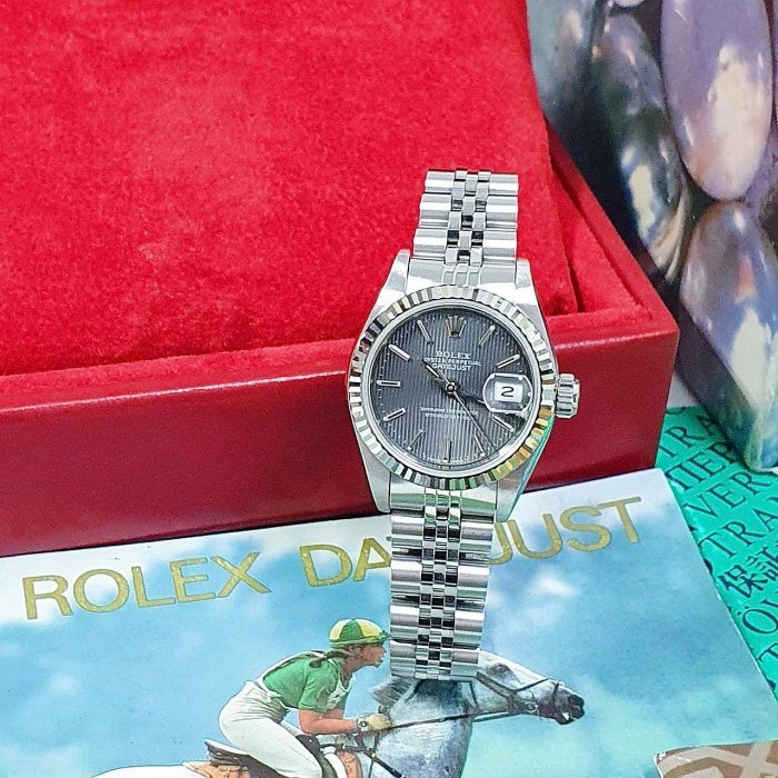 【大眾名錶】ROLEX 勞力士 69174 Datejust 蠔式日誌型 灰色直條紋面盤 錶徑26mm 大眾名錶G086-0