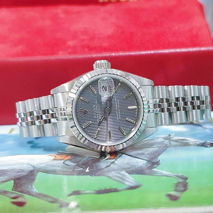 【大眾名錶】ROLEX 勞力士 69174 Datejust 蠔式日誌型 灰色直條紋面盤 錶徑26mm 大眾名錶G086-3
