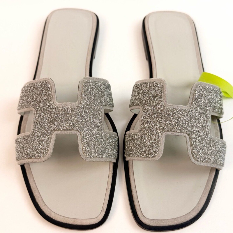 99新Hermes/愛馬仕 H拖 38碼 閃鑽款 意大利產  無附件-1