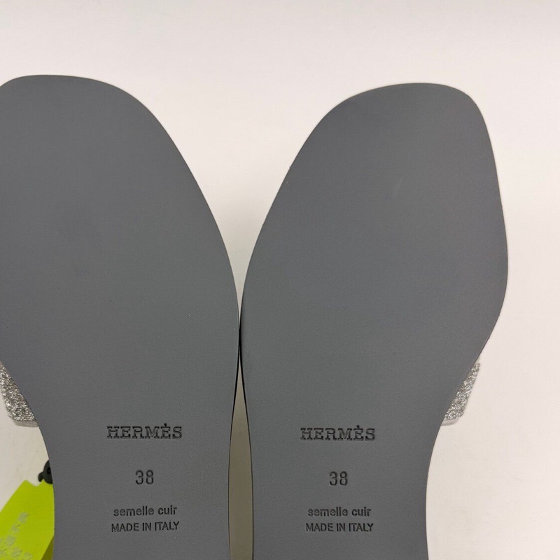 99新Hermes/愛馬仕 H拖 38碼 閃鑽款 意大利產  無附件-5