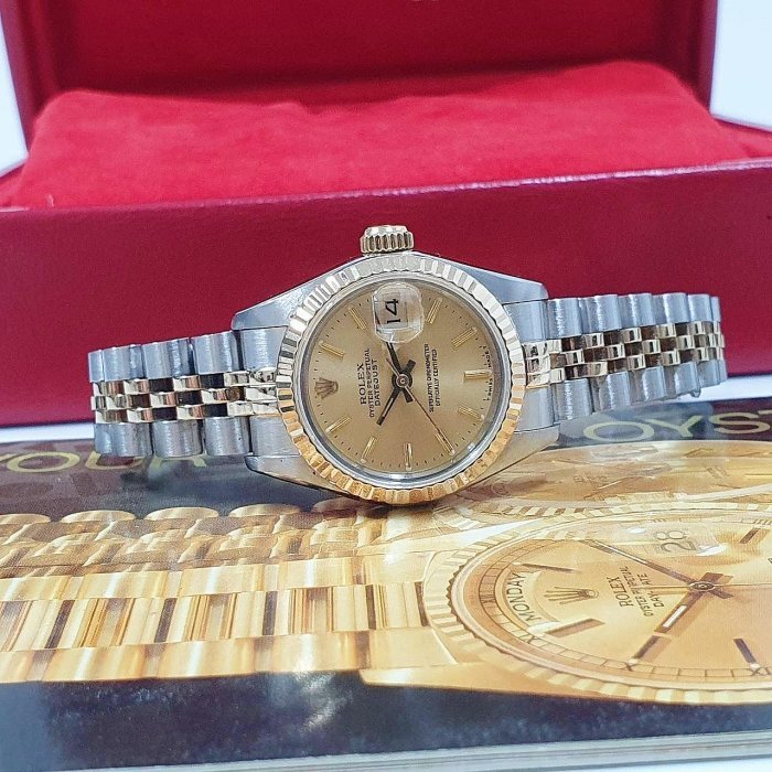 【大眾名錶】ROLEX 勞力士 69173 Datejust 蠔式女錶 金面T柱 錶徑26mm自動上鍊 大眾名錶B925-4