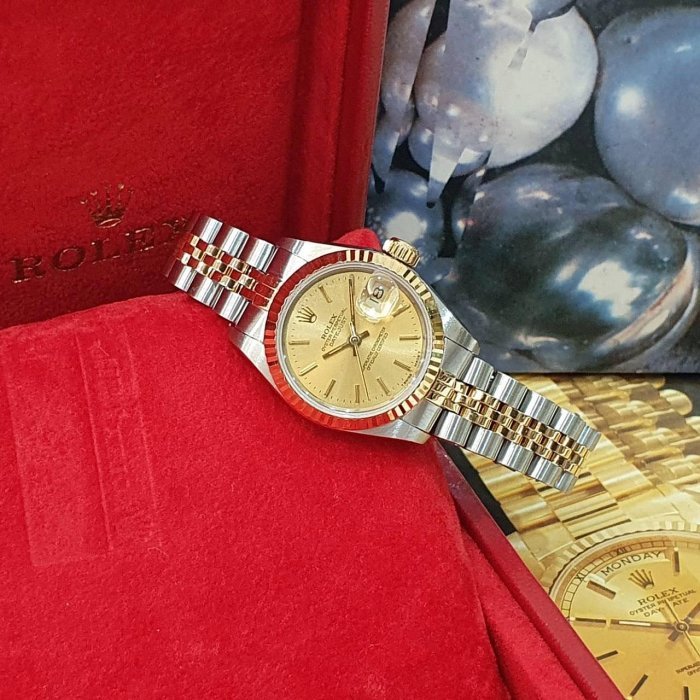 【大眾名錶】ROLEX勞力士 69173 Datejust 蠔式女錶 金面T柱 錶徑26mm 自動上鍊 大眾名錶G174-3