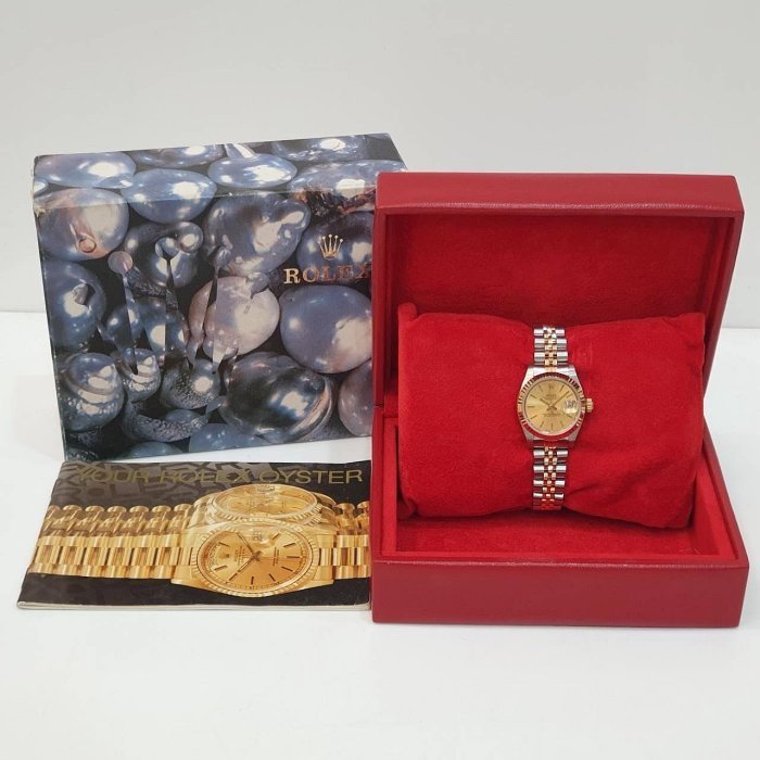 【大眾名錶】ROLEX勞力士 69173 Datejust 蠔式女錶 金面T柱 錶徑26mm 自動上鍊 大眾名錶G174-9