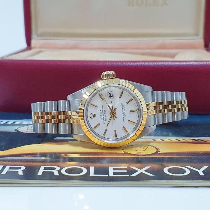 【大眾名錶】ROLEX 勞力士 69173 Datejust 蠔式女錶白面T柱 附保養單 錶徑26mm 大眾名錶G176-2