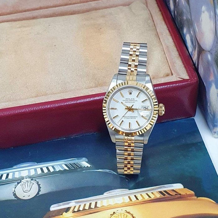【大眾名錶】ROLEX 勞力士 69173 Datejust 蠔式女錶白面T柱 附保養單 錶徑26mm 大眾名錶G176-3