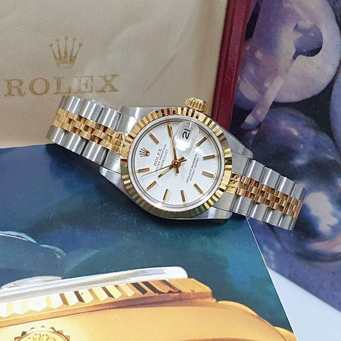 【大眾名錶】ROLEX 勞力士 69173 Datejust 蠔式女錶白面T柱 附保養單 錶徑26mm 大眾名錶G176-4