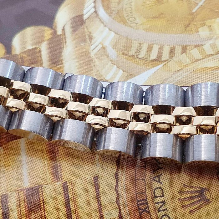 【大眾名錶】ROLEX 勞力士 69173 Datejust 蠔式女錶 金面條紋 後加金字塔鑽圈 大眾名錶B1112-6