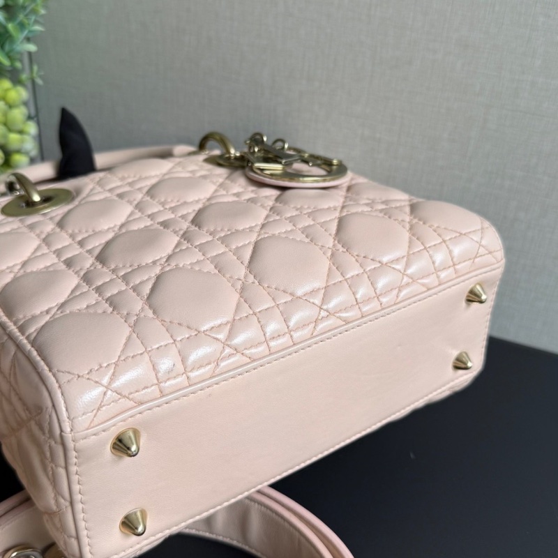 【96新 ✨ 全網最低價！】Lady Dior small 4格戴妃 粉色 （下單前先詢問庫存❗️）-4