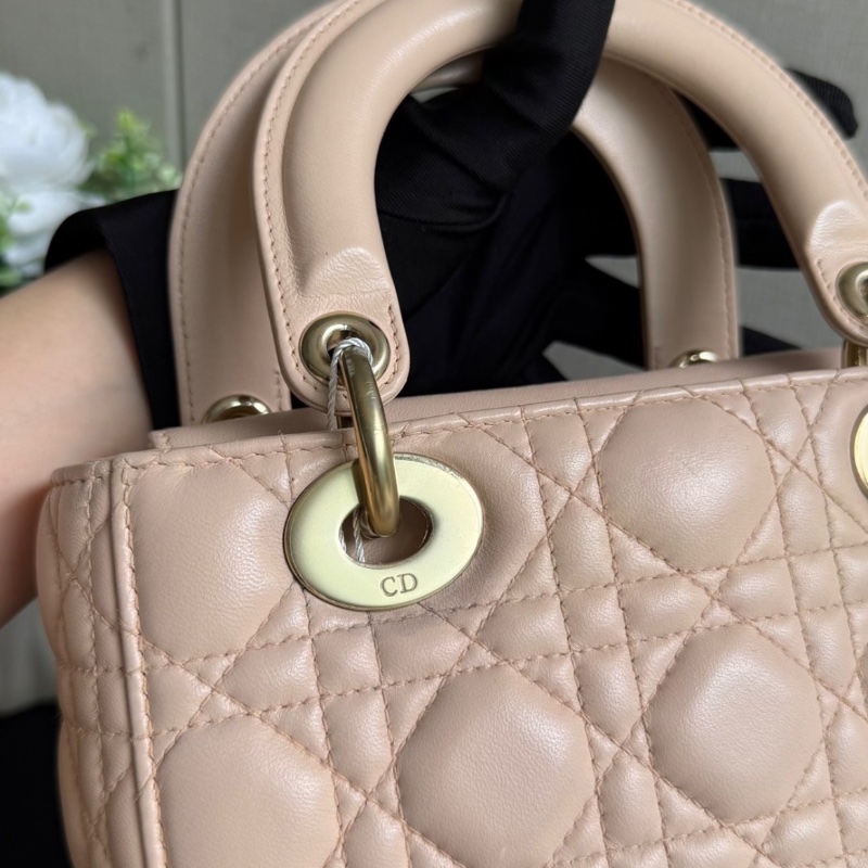 【96新 ✨ 全網最低價！】Lady Dior small 4格戴妃 粉色 （下單前先詢問庫存❗️）-5
