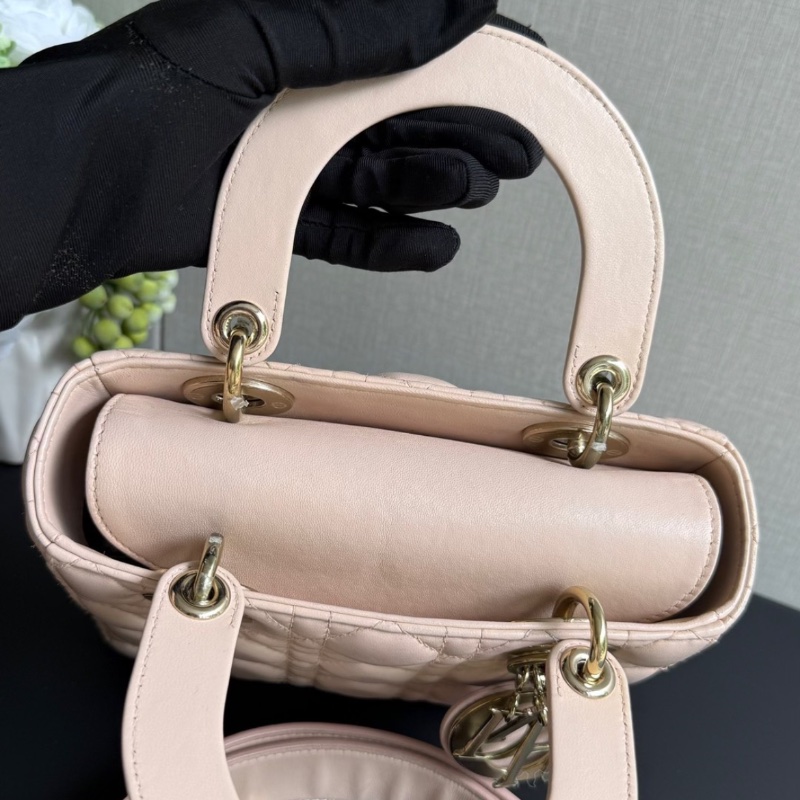 【96新 ✨ 全網最低價！】Lady Dior small 4格戴妃 粉色 （下單前先詢問庫存❗️）-7