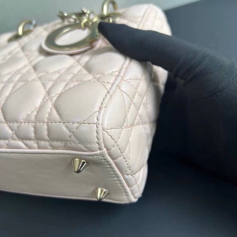 【96新 ✨ 全網最低價！】Lady Dior small 4格戴妃 粉色 （下單前先詢問庫存❗️）-10