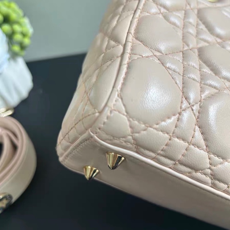 【96新 ✨ 全網最低價！】Lady Dior small 4格戴妃 粉色 （下單前先詢問庫存❗️）-11