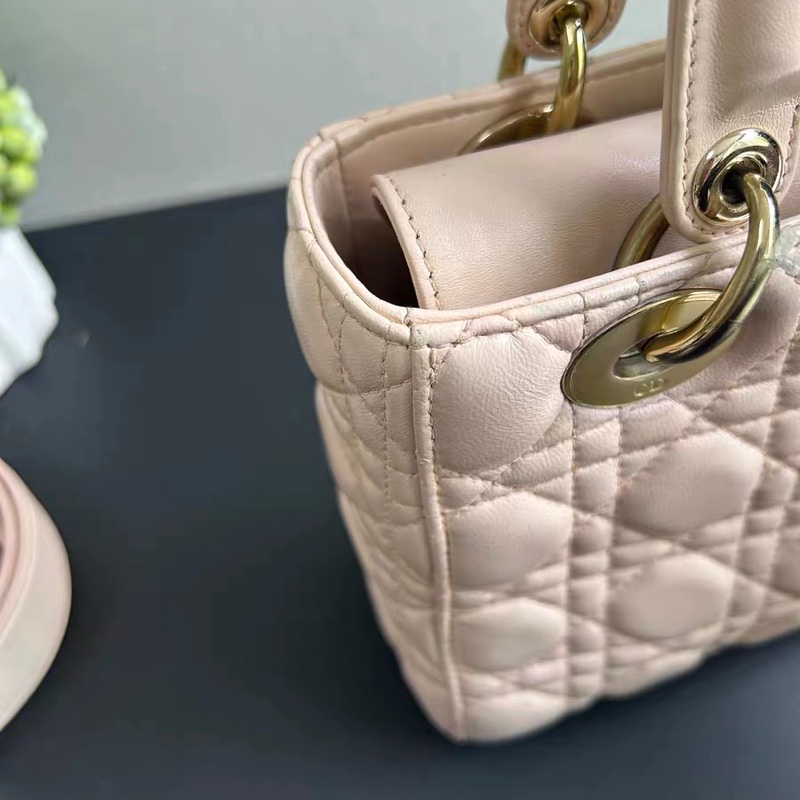 【96新 ✨ 全網最低價！】Lady Dior small 4格戴妃 粉色 （下單前先詢問庫存❗️）-14