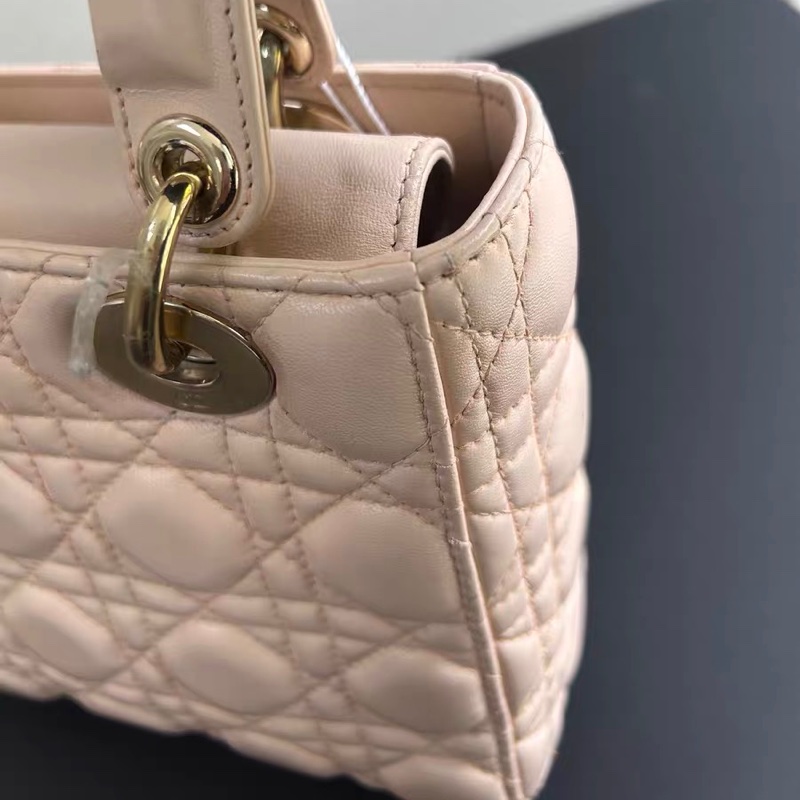 【96新 ✨ 全網最低價！】Lady Dior small 4格戴妃 粉色 （下單前先詢問庫存❗️）-15