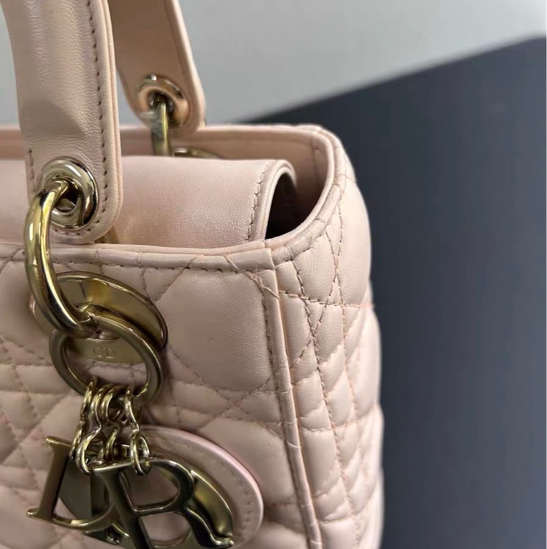 【96新 ✨ 全網最低價！】Lady Dior small 4格戴妃 粉色 （下單前先詢問庫存❗️）-16