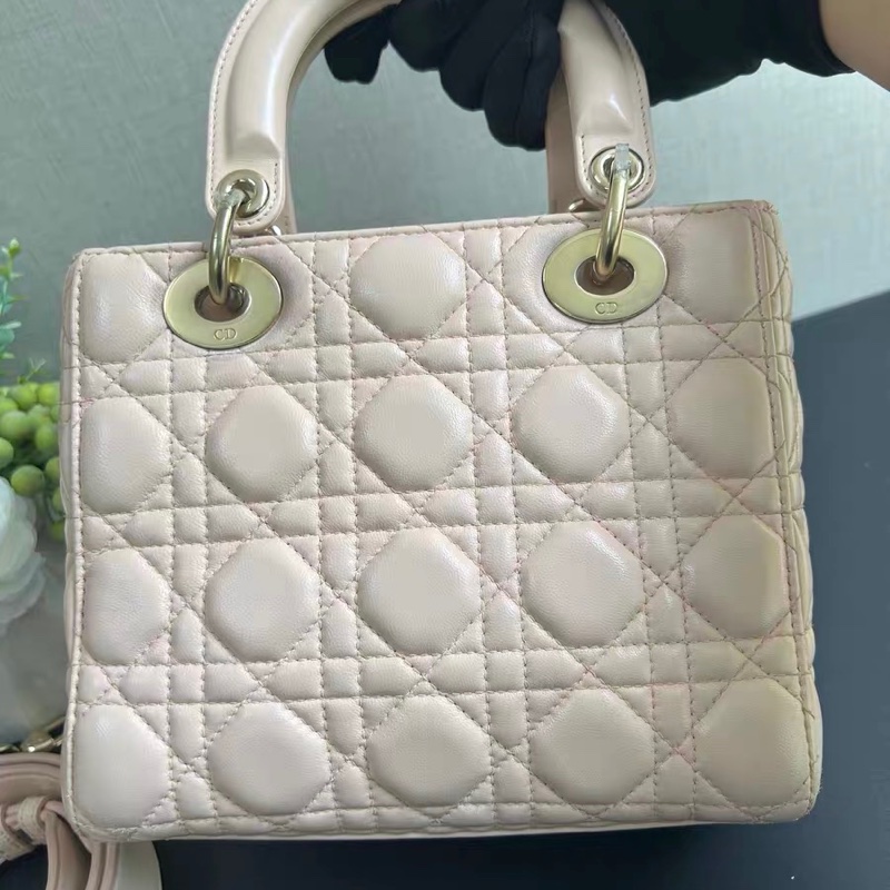 【96新 ✨ 全網最低價！】Lady Dior small 4格戴妃 粉色 （下單前先詢問庫存❗️）-18