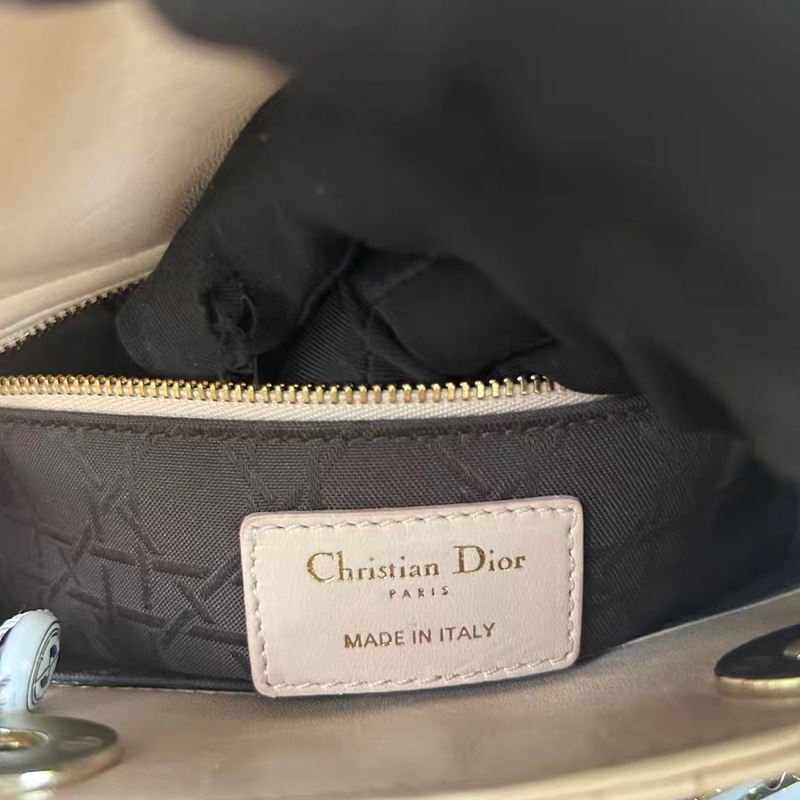 【96新 ✨ 全網最低價！】Lady Dior small 4格戴妃 粉色 （下單前先詢問庫存❗️）-21