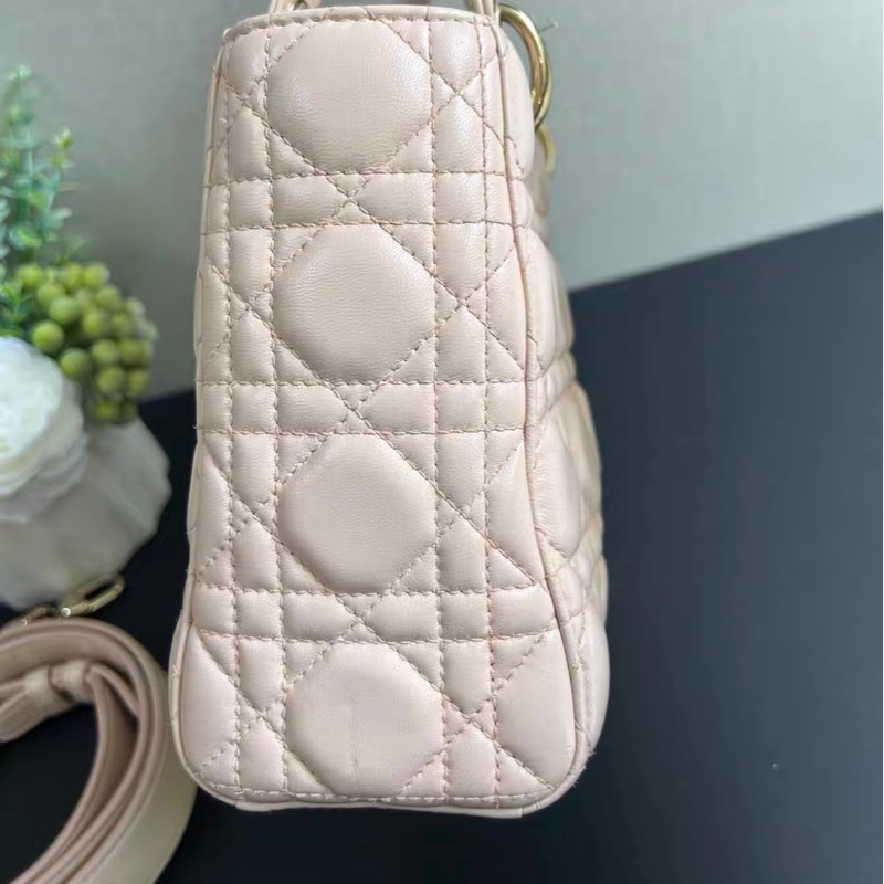 【96新 ✨ 全網最低價！】Lady Dior small 4格戴妃 粉色 （下單前先詢問庫存❗️）-30