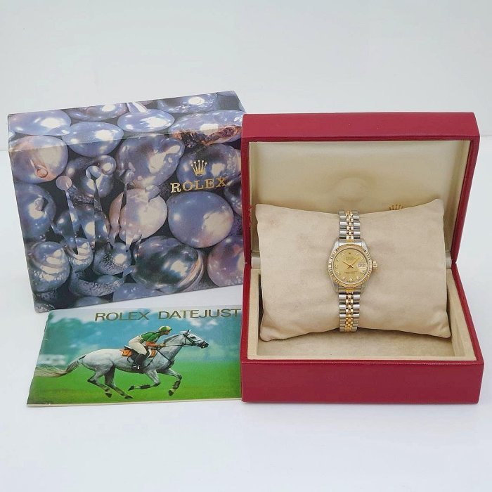 【大眾名錶】ROLEX 勞力士 69173 Datejust 女錶經典款 太陽圈 金色十鑽面盤 大眾名錶B1108-8