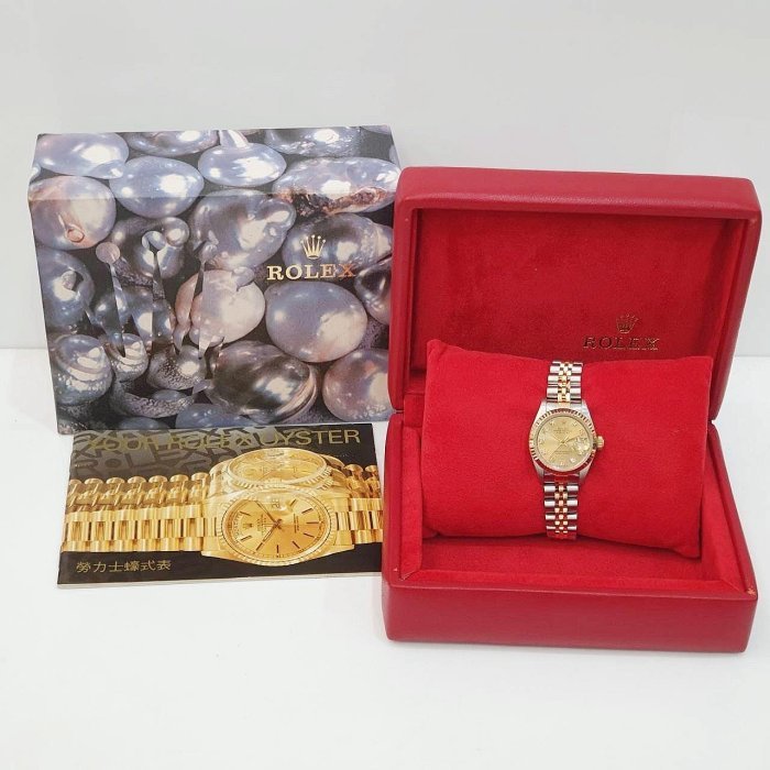 【大眾名錶】ROLEX 勞力士 69173 Datejust 半金女錶 金十鑽面盤 舊包台 錶徑26 大眾名錶B1211-9