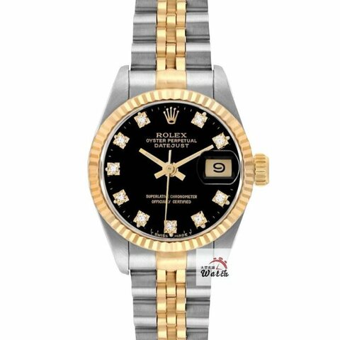 【大眾名錶】ROLEX 勞力士 69173 Datejust 蠔式女錶 18K半金 黑十鑽面盤 大眾名錶B1134