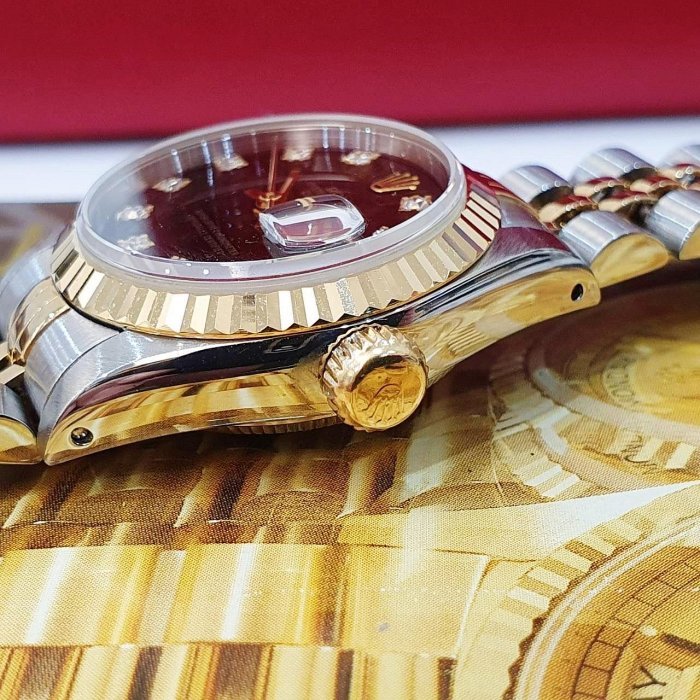 【大眾名錶】ROLEX 勞力士 69173 Datejust 蠔式女錶 18K半金 黑十鑽面盤 大眾名錶B1134-5