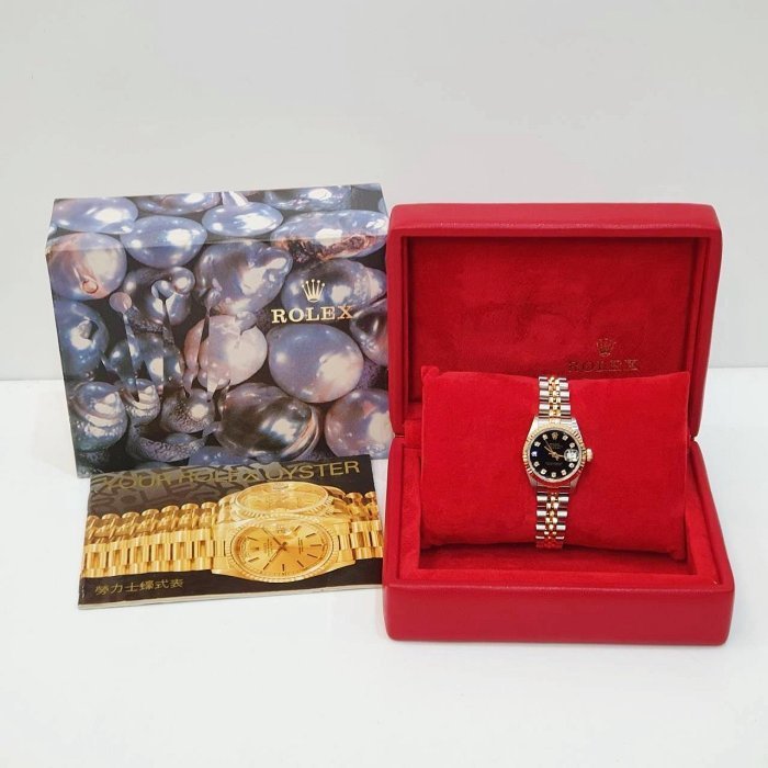 【大眾名錶】ROLEX 勞力士 69173 Datejust 蠔式女錶 18K半金 黑十鑽面盤 大眾名錶B1134-9