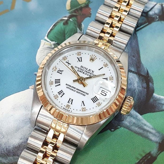 【大眾名錶】ROLEX勞力士 69173 Datejust 蠔式女錶 白瓷羅馬十鑽面盤 錶徑26mm 大眾名錶B1105-5