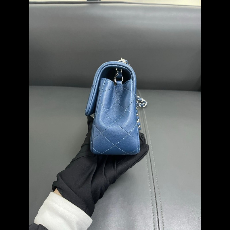 Chanel classic flap Mini 湖水藍cf大mini-3