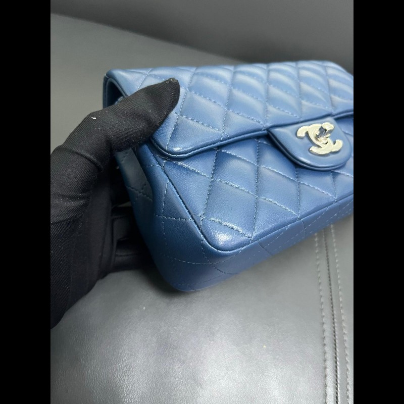 Chanel classic flap Mini 湖水藍cf大mini-6