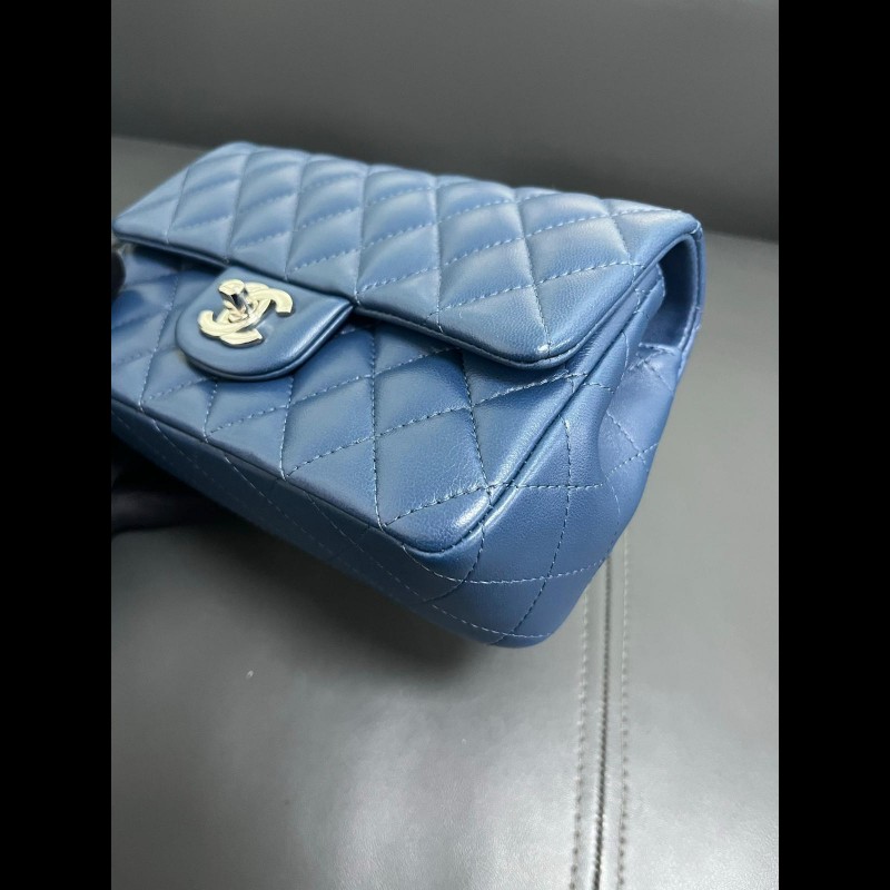 Chanel classic flap Mini 湖水藍cf大mini-7