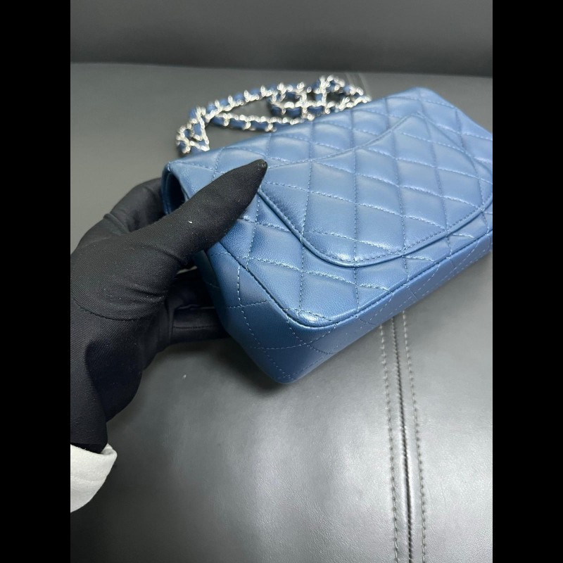 Chanel classic flap Mini 湖水藍cf大mini-8