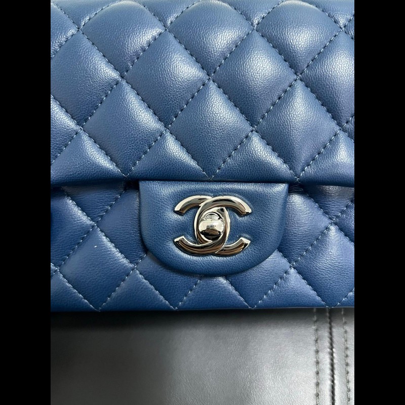 Chanel classic flap Mini 湖水藍cf大mini-10