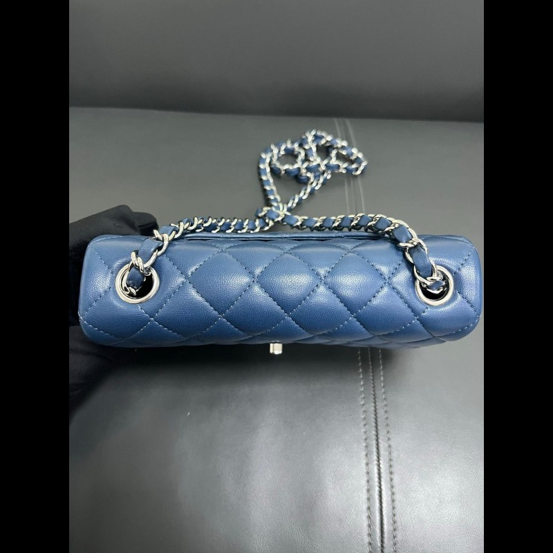 Chanel classic flap Mini 湖水藍cf大mini-11