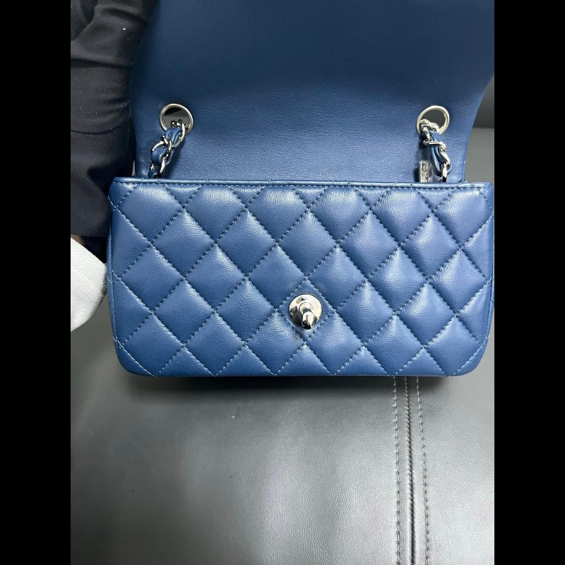 Chanel classic flap Mini 湖水藍cf大mini-13