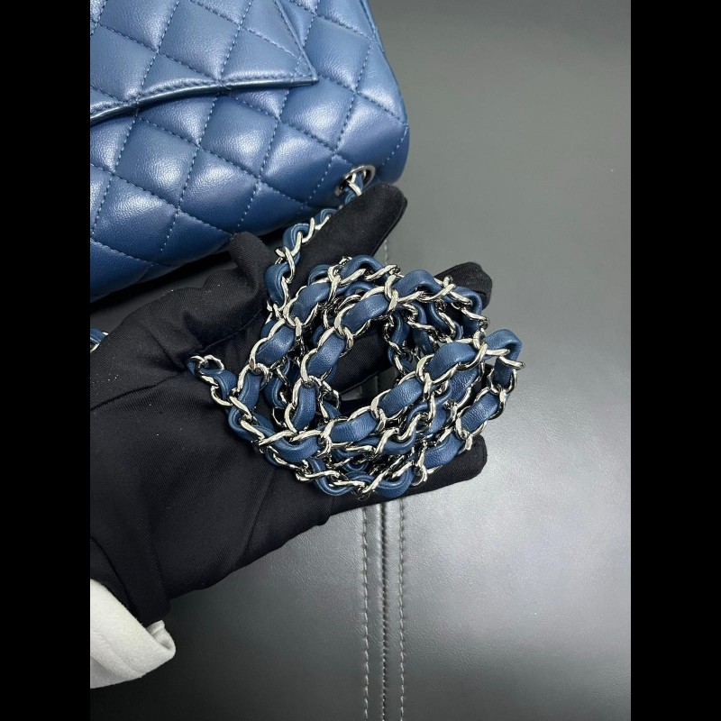 Chanel classic flap Mini 湖水藍cf大mini-16