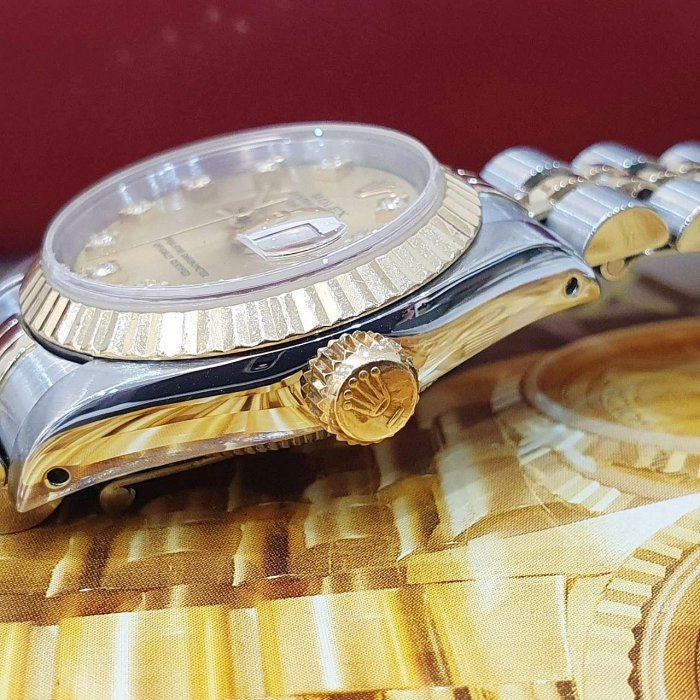 【大眾名錶】ROLEX 勞力士 69173 Datejust 半金女錶 金十鑽面盤 錶徑26mm 大眾名錶G183-5
