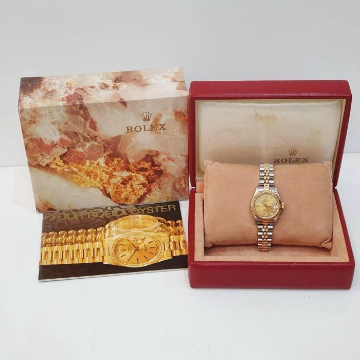 【大眾名錶】ROLEX 勞力士 69173 Datejust 半金女錶 金十鑽面盤 錶徑26mm 大眾名錶G183-9