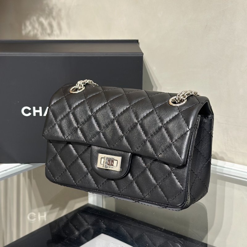 CHANEL 2.55經典口蓋包 20 - 黑銀-3