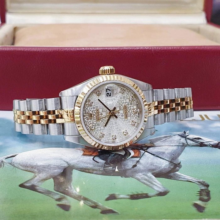 【大眾名錶】ROLEX 勞力士 69173 Datejust 蠔式女錶 銀白色紀念十鑽面盤 錶徑26 大眾名錶B1109-2