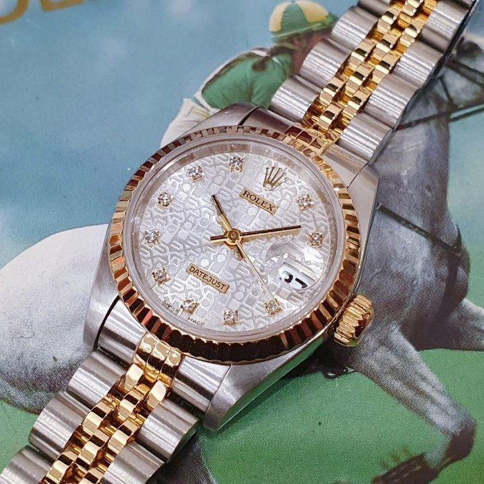【大眾名錶】ROLEX 勞力士 69173 Datejust 蠔式女錶 銀白色紀念十鑽面盤 錶徑26 大眾名錶B1109-5