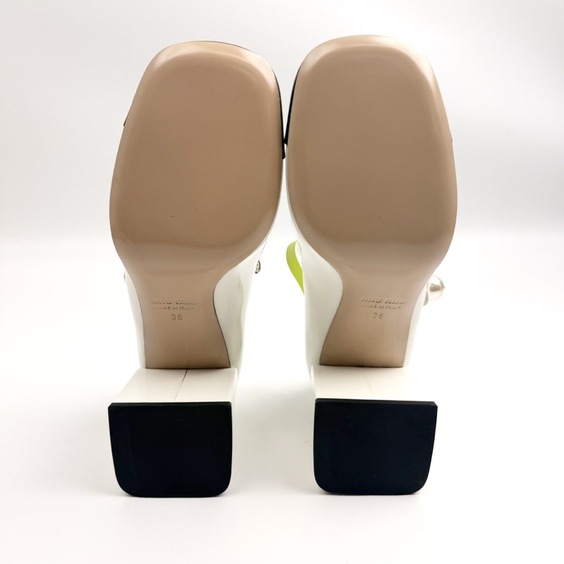 99新 繆繆/Miu Miu/36碼/ 珍珠高跟鞋 無附件-4