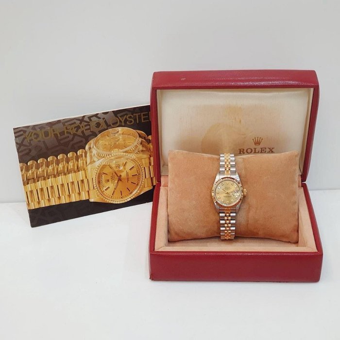 【大眾名錶】ROLEX 勞力士 69173 Datejust 蠔式女錶 金十鑽面盤 原帶未整理 大眾名錶G170-9