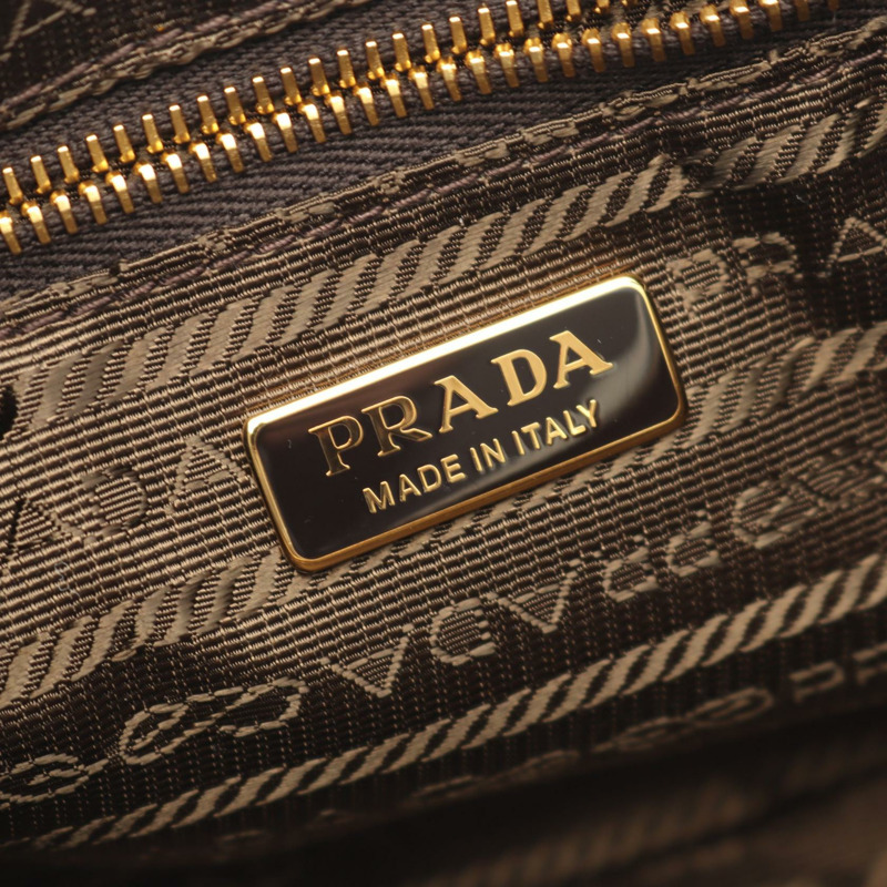 PRADA Demi-Lune Re-Nylon 鏈條斜背包 1BH222 Saffiano 皮革 二手-3