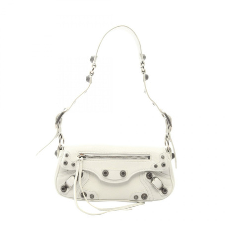 BALENCIAGA Le Cagole XS 單肩手提包 白色皮革 二手 女士