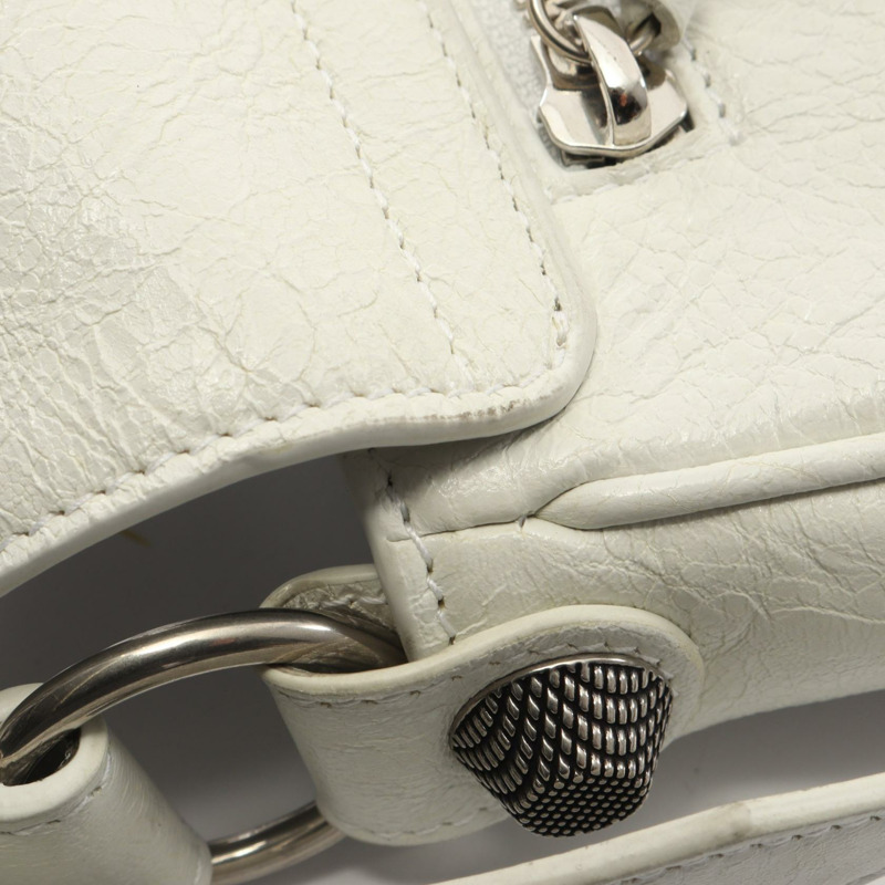 BALENCIAGA Le Cagole XS 單肩手提包 白色皮革 二手 女士-4