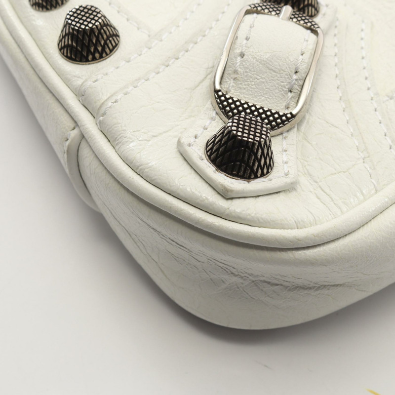 BALENCIAGA Le Cagole XS 單肩手提包 白色皮革 二手 女士-5