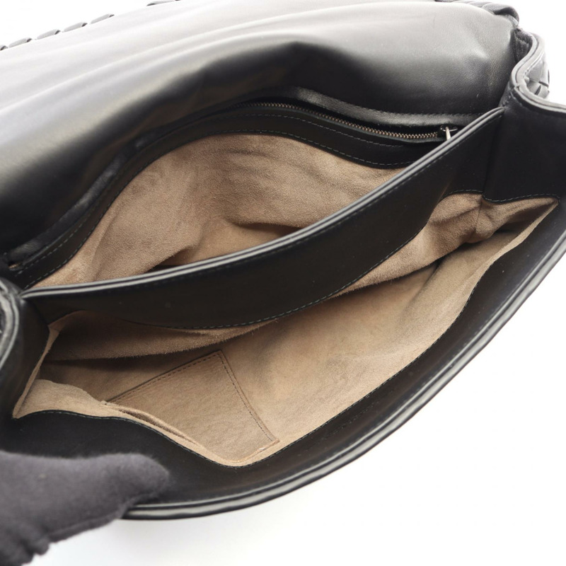 BOTTEGA VENETA Olympian Intrecciato CHain 單背包，黑色皮革，二手女款-2