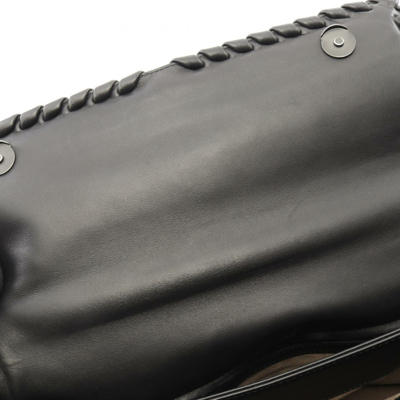 BOTTEGA VENETA Olympian Intrecciato CHain 單背包，黑色皮革，二手女款-4