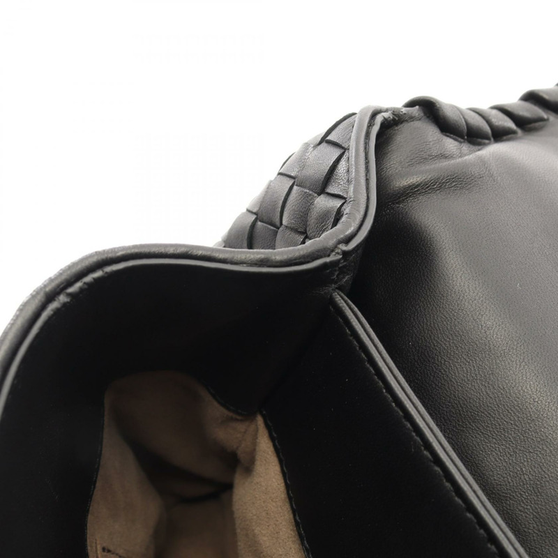 BOTTEGA VENETA Olympian Intrecciato CHain 單背包，黑色皮革，二手女款-7